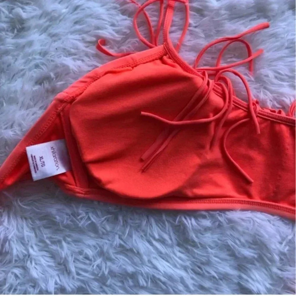 Neon Orange Bikini Top with Fringe | Fringe | Neon Bikini | Bright | Swim - Picture 9 of 14